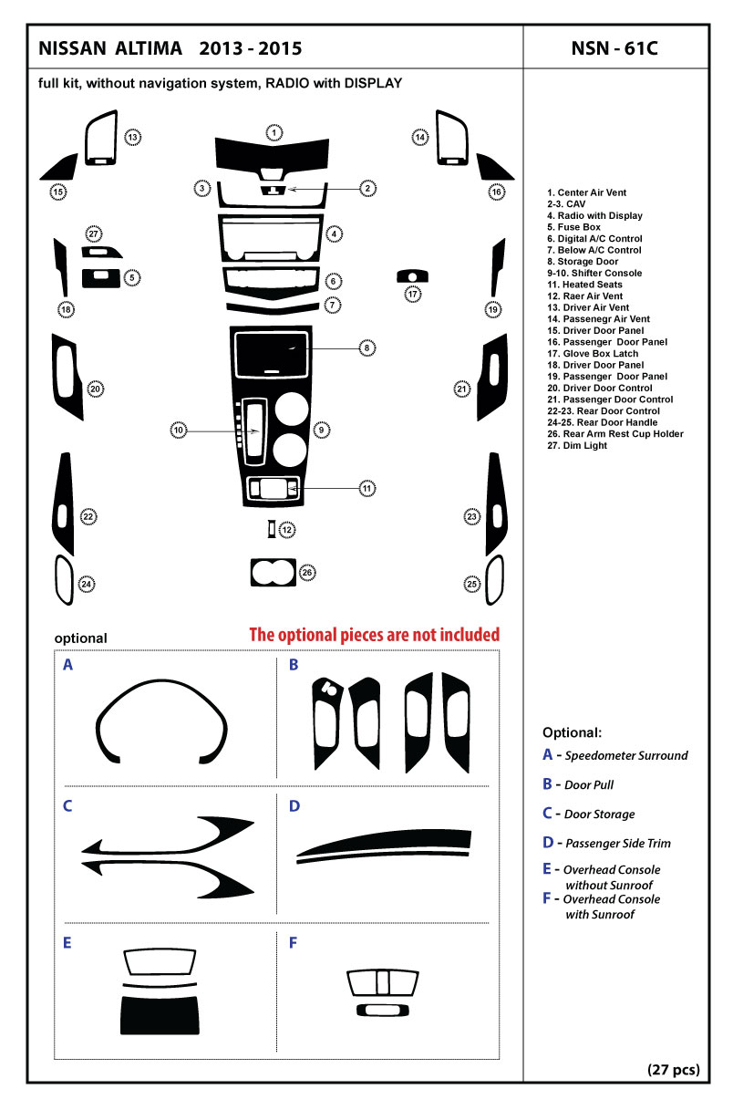 nissan altima interior accessories