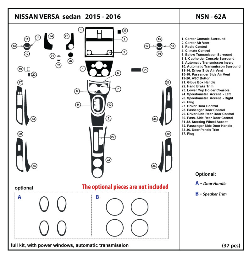 2017 nissan versa dash kit